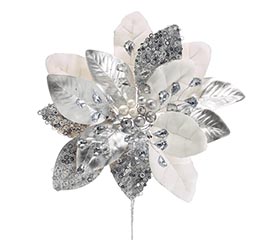 SPRAY WHITE AND SILVER FLOWER BLOOM