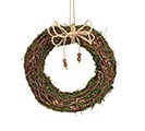 WREATH MD RATTAN WITH MOSS ACCENT