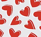 CELLO SHEETS RED HEARTS ON CLEAR