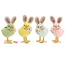 ASTD CHICKS WITH FLORAL BUNNY EARS