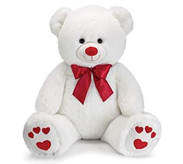 LARGE 35&quot; WHITE VALENTINE PLUSH BEAR