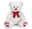 VALENTINE BEAR WITH RED HEART PAW PRINTS
