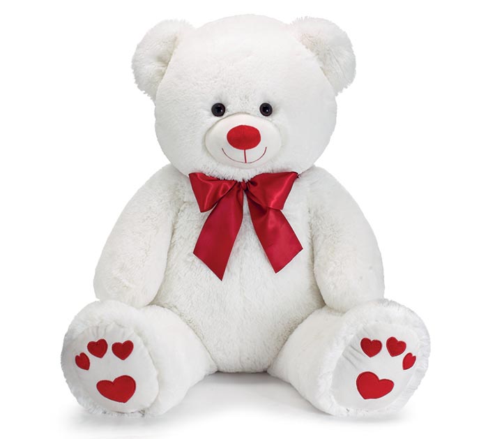 valentine teddy bear with heart shaped feet