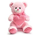 PINK BEAR WITH DUSTY ROSE HEART