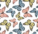 COLOR BUTTERFLIES ON WHITE CELLO SHEETS