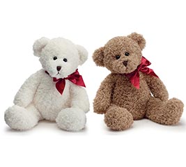 BROWN AND CREAM CURLY FUR BEAR ASSORTED