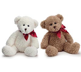 BROWN AND CREAM CURLY FUR BEAR ASSORTED
