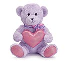 LAVENDER BEAR WITH SHINY PINK HEART