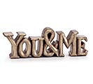 YOU AND ME GOLD RESIN SHELF SITTER