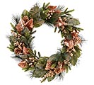 WREATH GREEN PINE AND BRONZE LEAVES