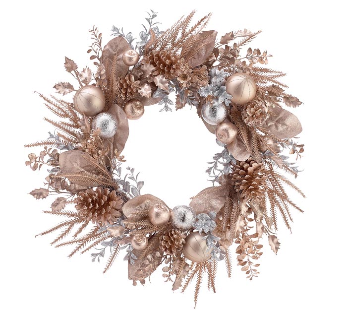 CHAMPAGNE GOLD AND SILVER WREATH