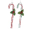 GLASS CANDY CANES ASSORTED RED AND GREEN