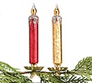 CLIP ON GLASS CANDLE ORNAMENT ASSORTED