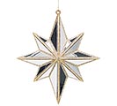 SILVER MIRROR STAR WITH GOLD GLITTER