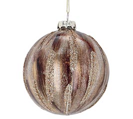 GLASS ORNAMENT WITH GOLD AND BROWN COLOR