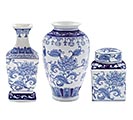 Related Product Image for BLUE FLORAL ASSORTED PORCELAIN VASES 
