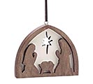 HOLY FAMILY SILHOUETTE MANGO WOOD ORN