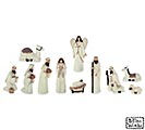 WHITE WITH GOLD 12 PIECE RESIN NATIVITY
