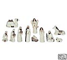 WHITE WITH GOLD 12 PC RESIN NATIVITY