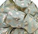 #100 SAGE RIBBON WITH GOLD PINECONE ART