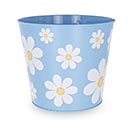 Related Product Image for 6&quot; WHITE DAISY ON BLUE TIN POT COVER 