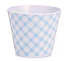 Related Product Image for 4&quot; BLUE GINGHAM MELAMINE POT COVER 