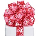 Related Product Image for #9 PINK RIBBON WITH RED/WHITE HEARTS 