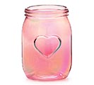 Related Product Image for IRIDESCENT MASON JAR WITH RAISED HEART 