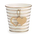 Related Product Image for 4&quot; IVORY AND GOLD HEART POT COVER 