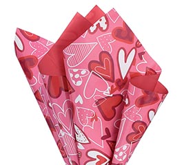 ASSORTED HEARTS ON PINK TWO SIDED