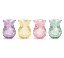 RIBBED FLARE TRANSLUCENT SPRING VASE