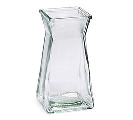 CLEAR ANGULAR GLASS VASE