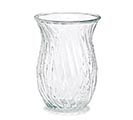 Related Product Image for CLEAR GLASS VASE WITH SLANTED RIDGES 