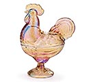 Related Product Image for AMBER GLASS ROOSTER DISH ON PEDESTAL 