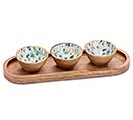 Related Product Image for FLORAL MANGO WOOD DIP BOWL SET 