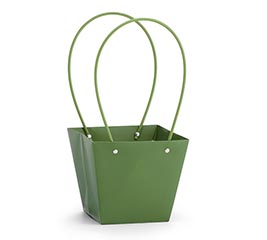 6&quot; MOSS GREEN WATERPROOF PAPER TOTE