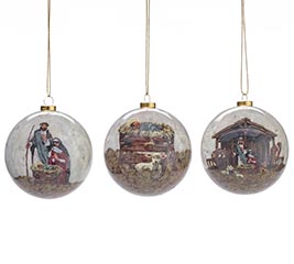 3&quot; ASSORTED NATIVITY PAPER MACHE ORN