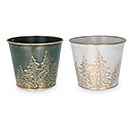 Related Product Image for 4&quot; EMBOSSED TREES POT COVER ASTD 