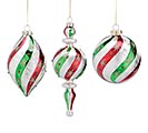 Related Product Image for ORN ASTD SHAPES RED AND GREEN STRIPES 