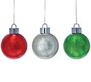 Related Product Image for LARGE PLASTIC ORNAMENT WITH SILVER CAPS 