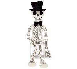 DECOR PLUSH LG SITTING SKELETON