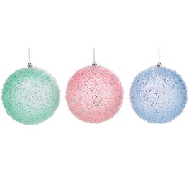 ROUND BEADED ORANMENT WITH GLITTER