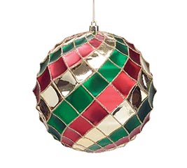 RED GREEN GOLD DIAMOND ORNAMENT