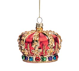 GLASS CROWN ORNAMENT