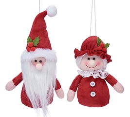ORNAMENT MR AND MRS CLAUS IN A CRATE