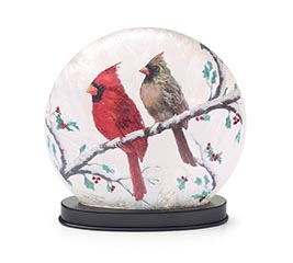 GLASS LIGHT UP CARDINAL COUPLE DISC