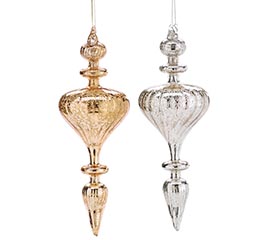 ORNAMENT LG SILVER AND GOLD FINIAL ASTD