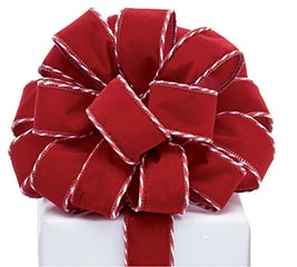 #9 BAKER&#39;S TWINE EDGED RED VELET RIBBON