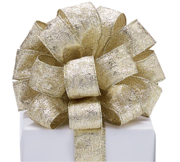 【リボン88】 9 Textured Metallic Gold Ribbon