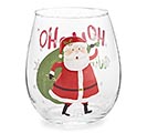 Related Product Image for WINE GLASS STEMLESS WITH SANTA HO HO HO 